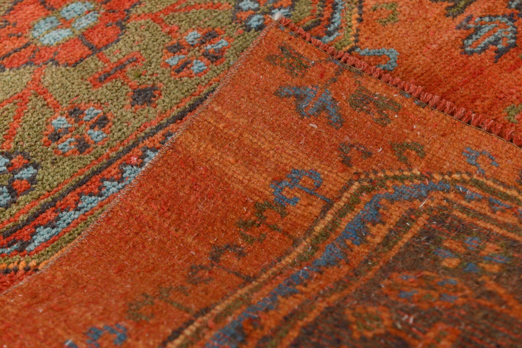 3x9 Pumpink Orange Vintage Turkish Runner Rug, 78x288Cm SK 23570