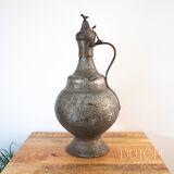 Pichet à eau turc antique en métal, Empire ottoman, très ancien, années 1880