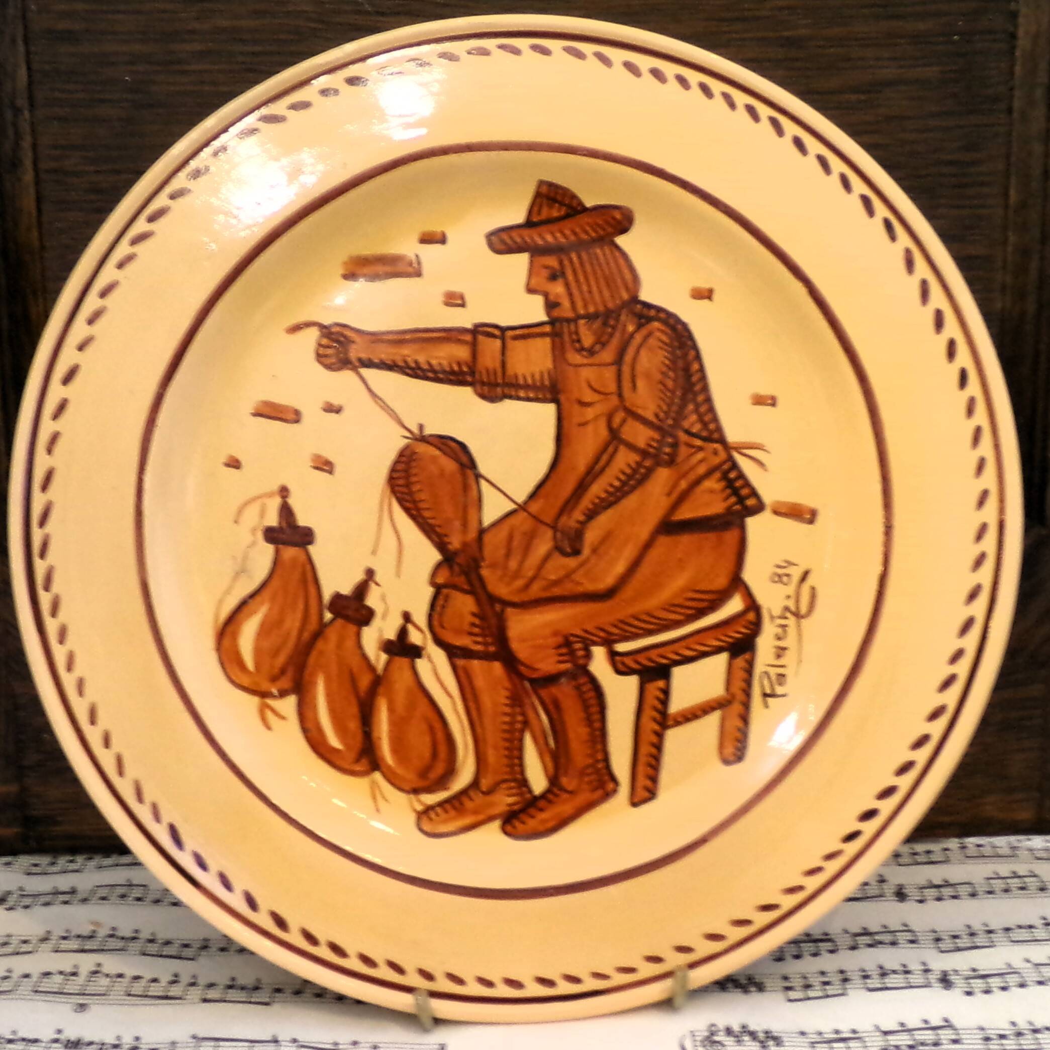 6 vintage hand-painted plates signed Luis Palacin