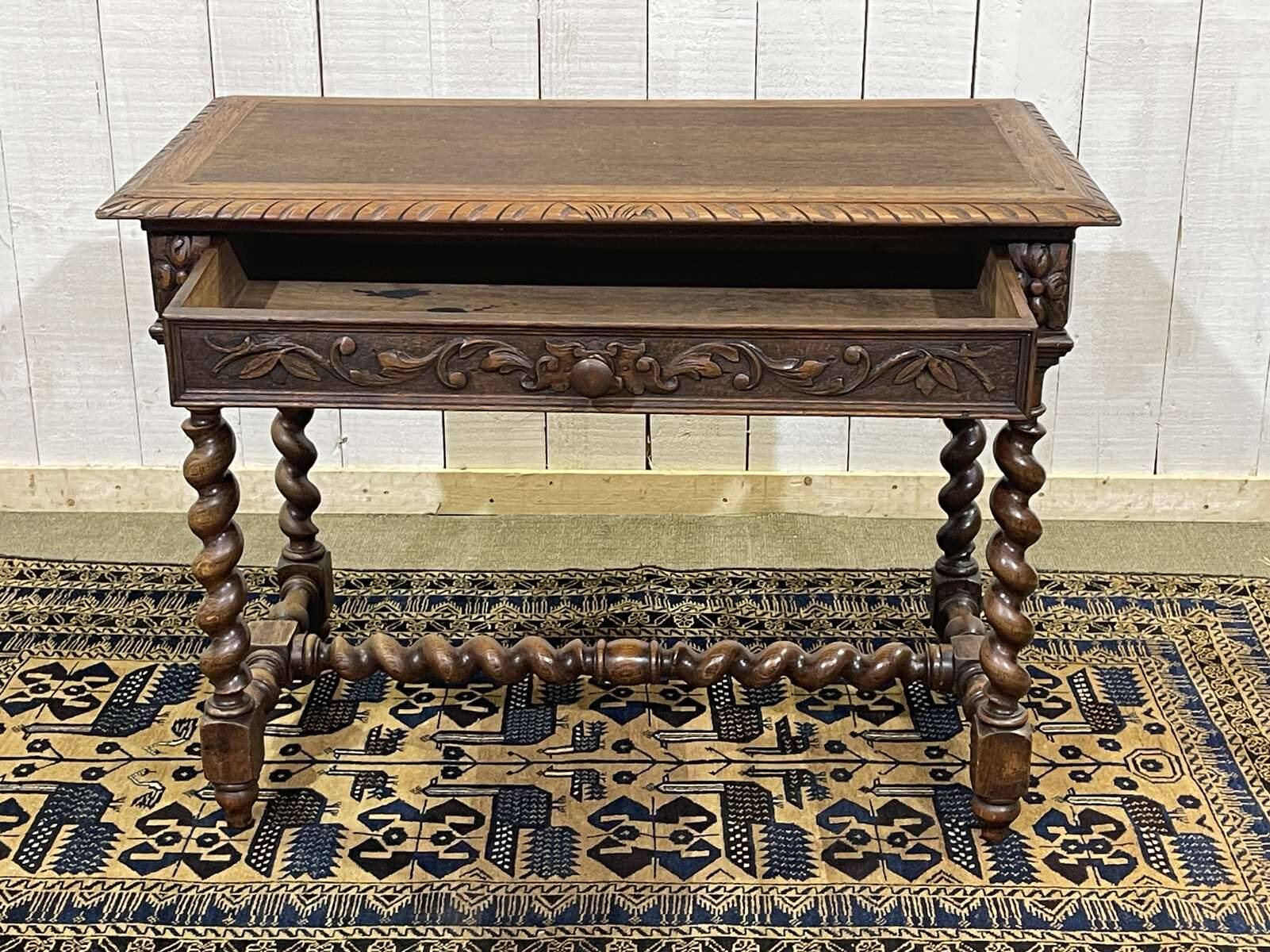 Henry II oak desk table from the early 20th century