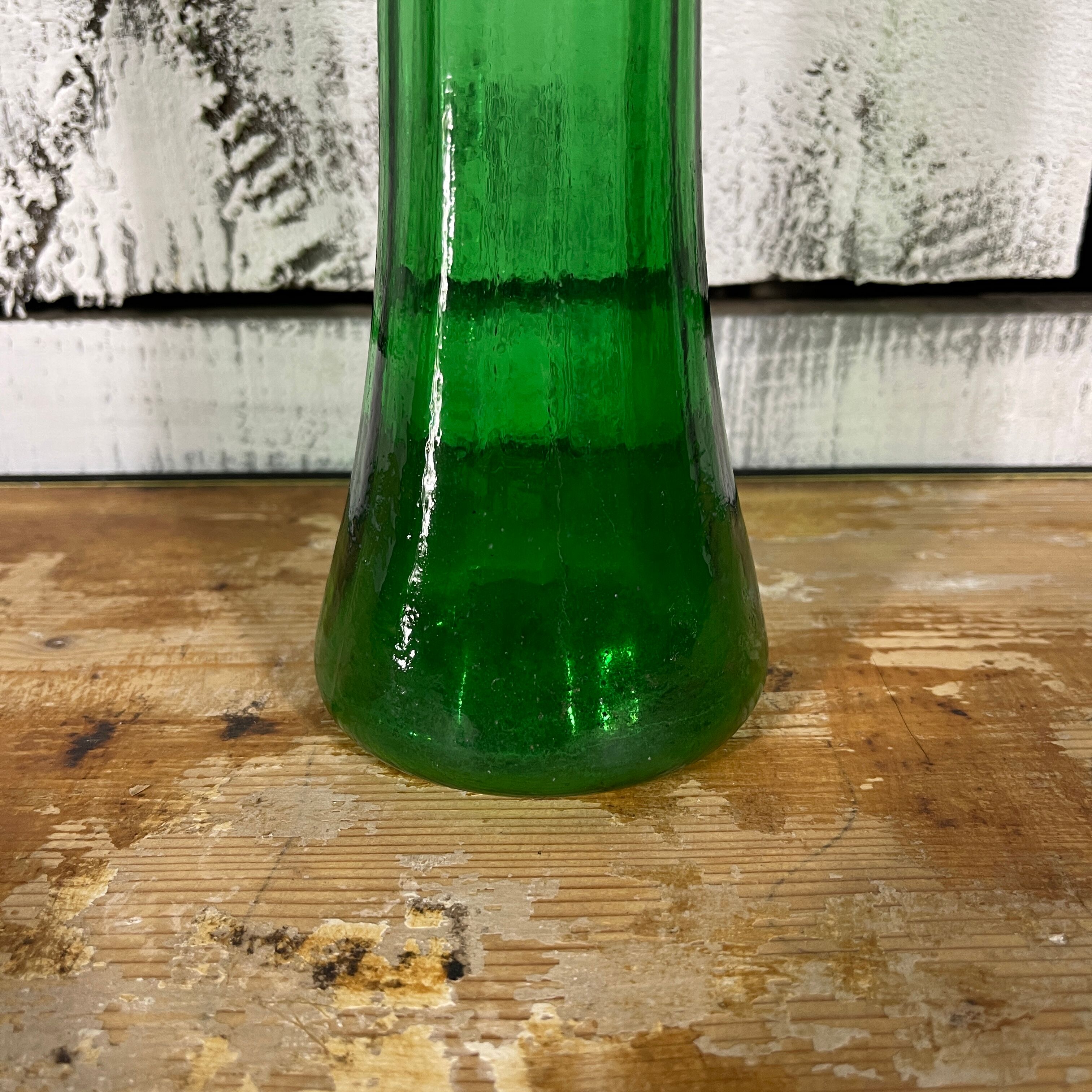 Green glass vase