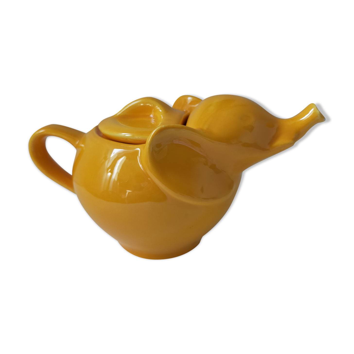 Orange-yellow elephant teapot
