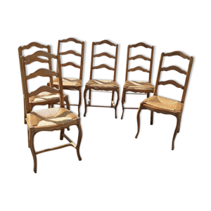 Ensemble de 6 chaises paillées