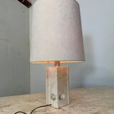 Mid Century Modernist Brutalist Italian Travertine table lamp, 1960s