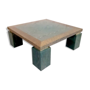 Table basse en bois exotique teintée