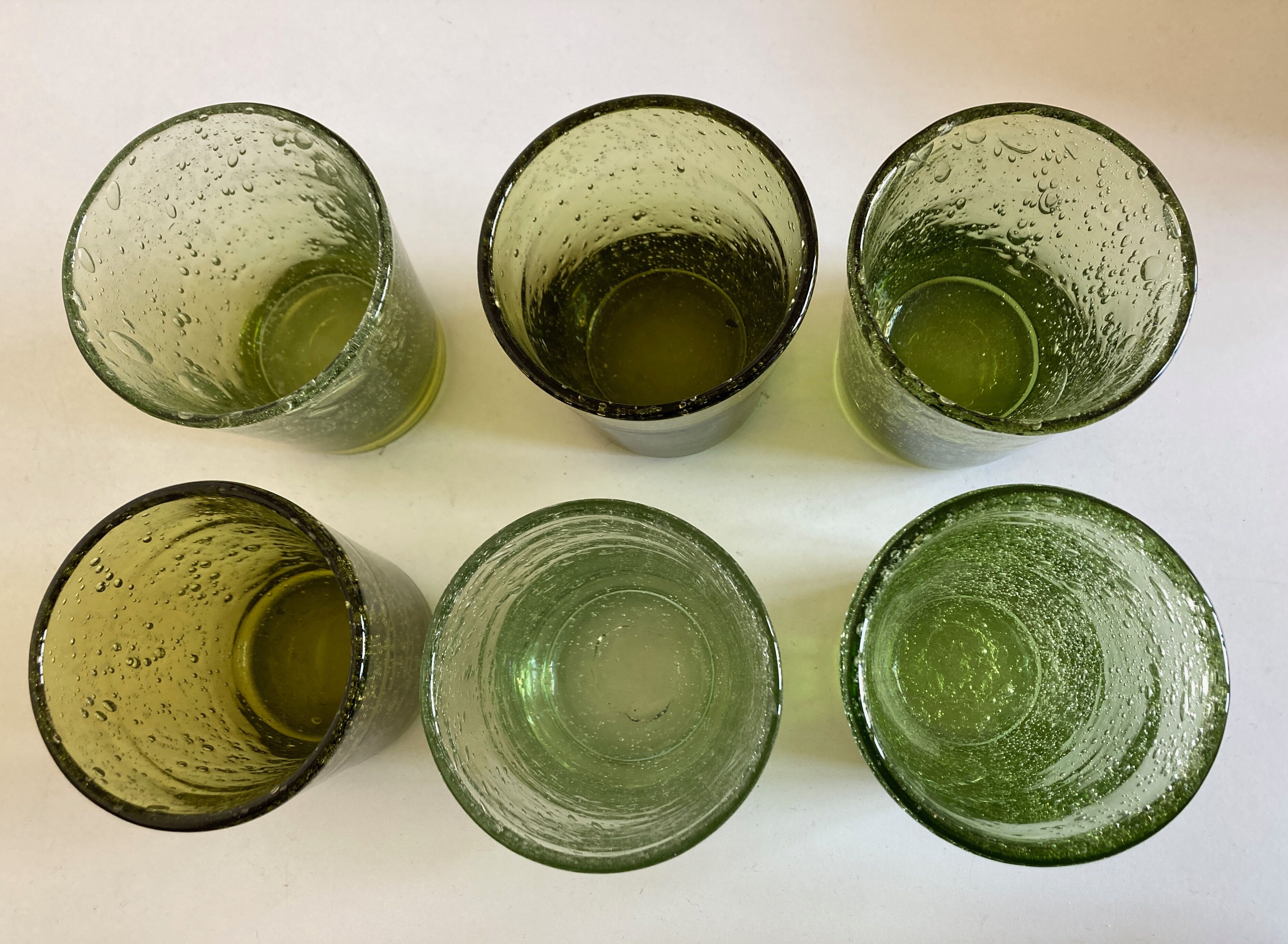 Set of 6 glasses cups of Biot XXL 1960