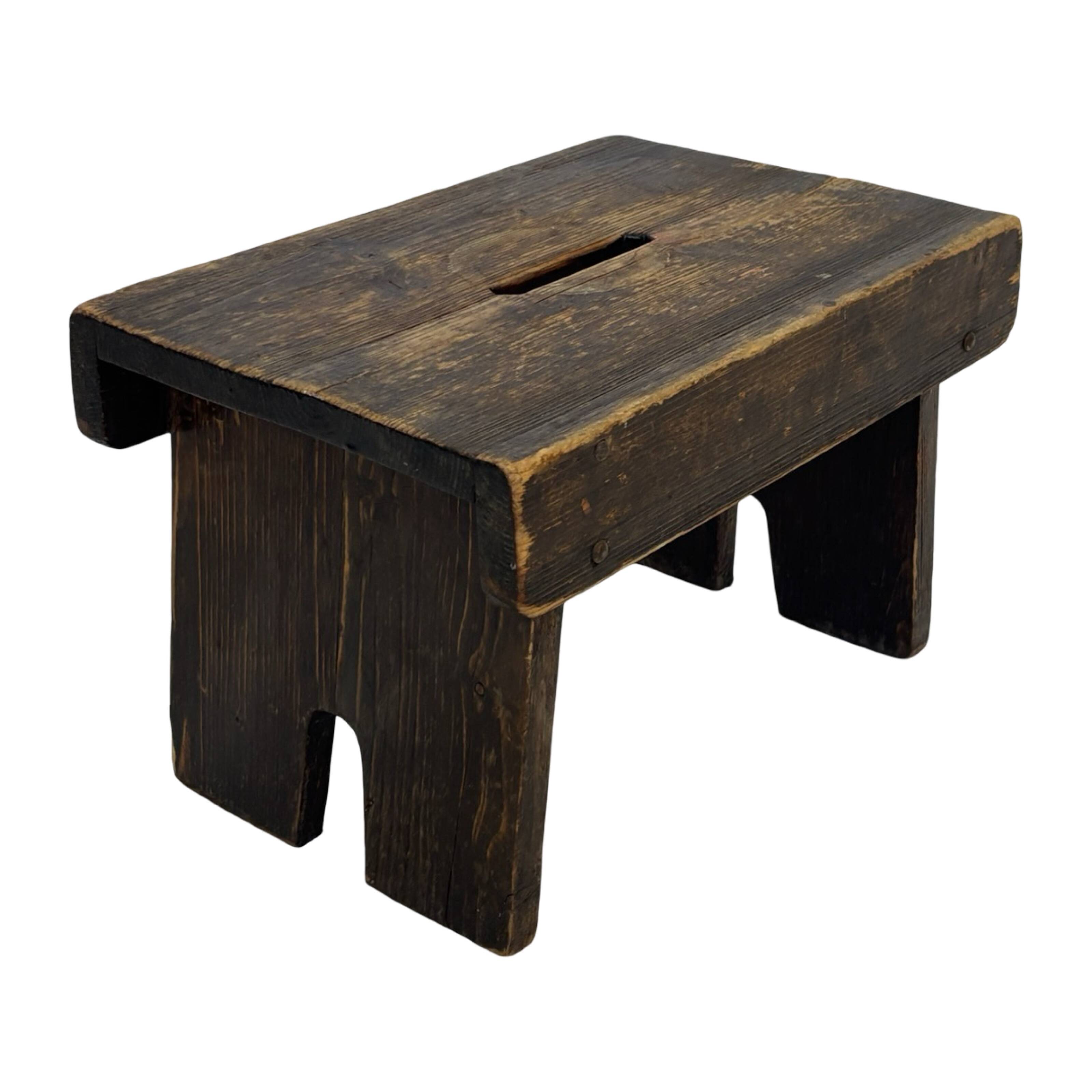 Antique stool footstool 1940s wooden plant table