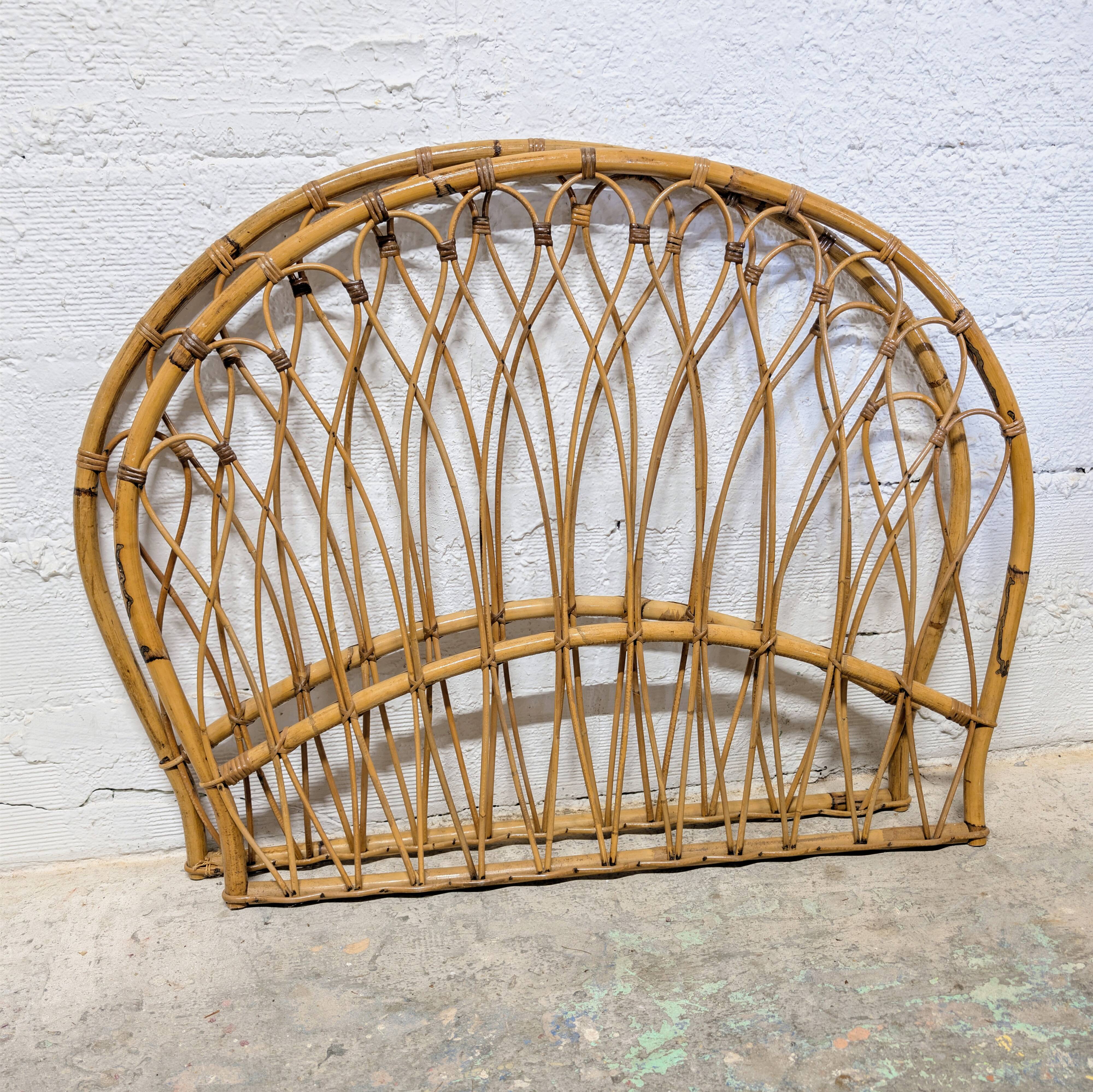 Vintage rattan headboard - single