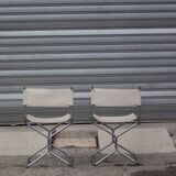 Pair of folding director's chairs by Lafuma