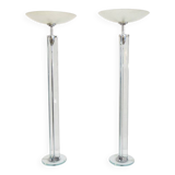 Pietro Chiesa for Fontana Arte rare pair of crystal floor lamps, 1930s