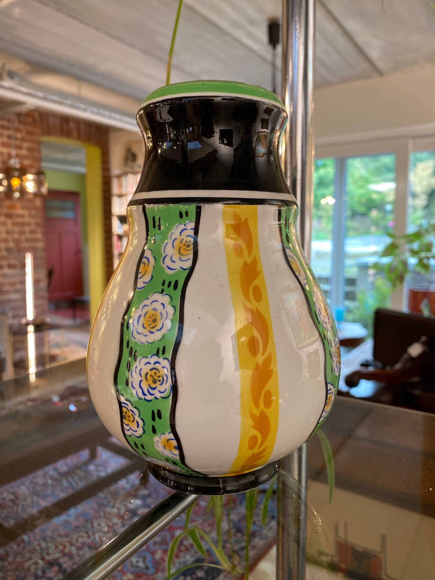 Art Deco vase in glazed earthenware