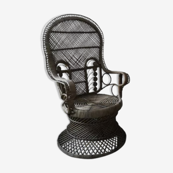 Fauteuil emmanuelle en rotin, 1970