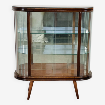 art deco style showcase with glass top and shelves