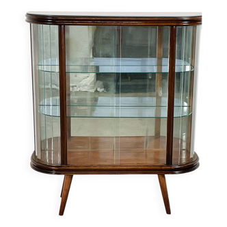 art deco style showcase with glass top and shelves