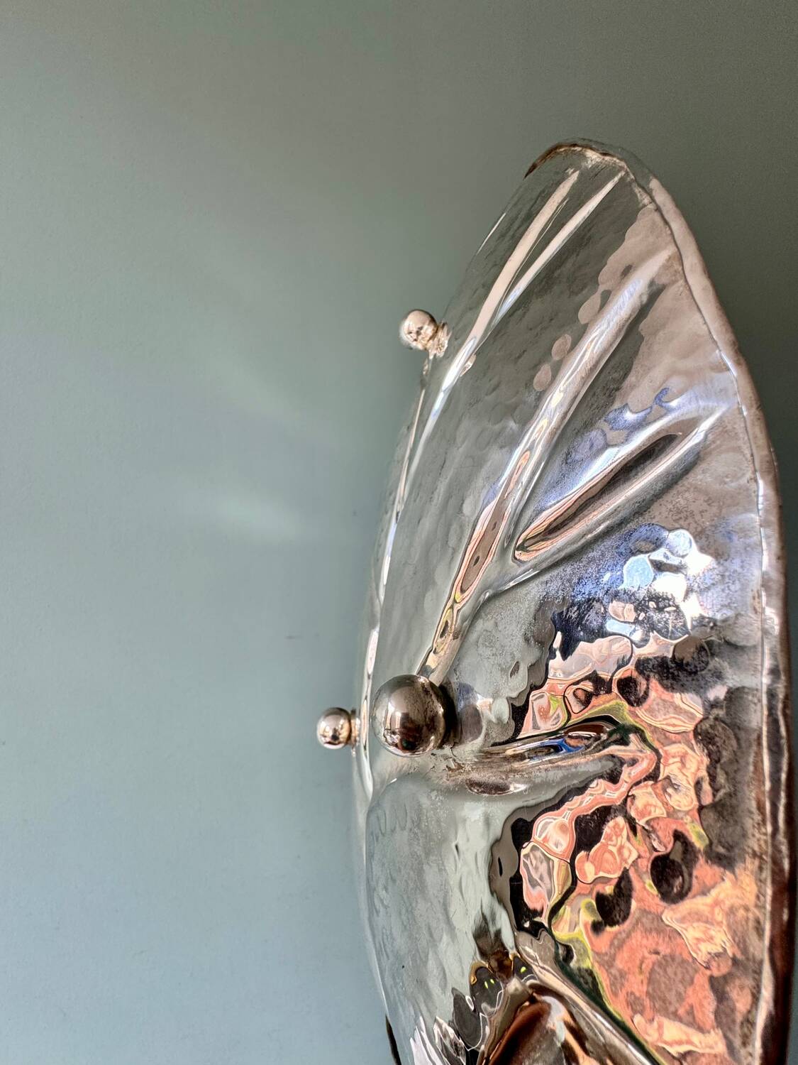 Grand plateau, centre de table en forme de feuille