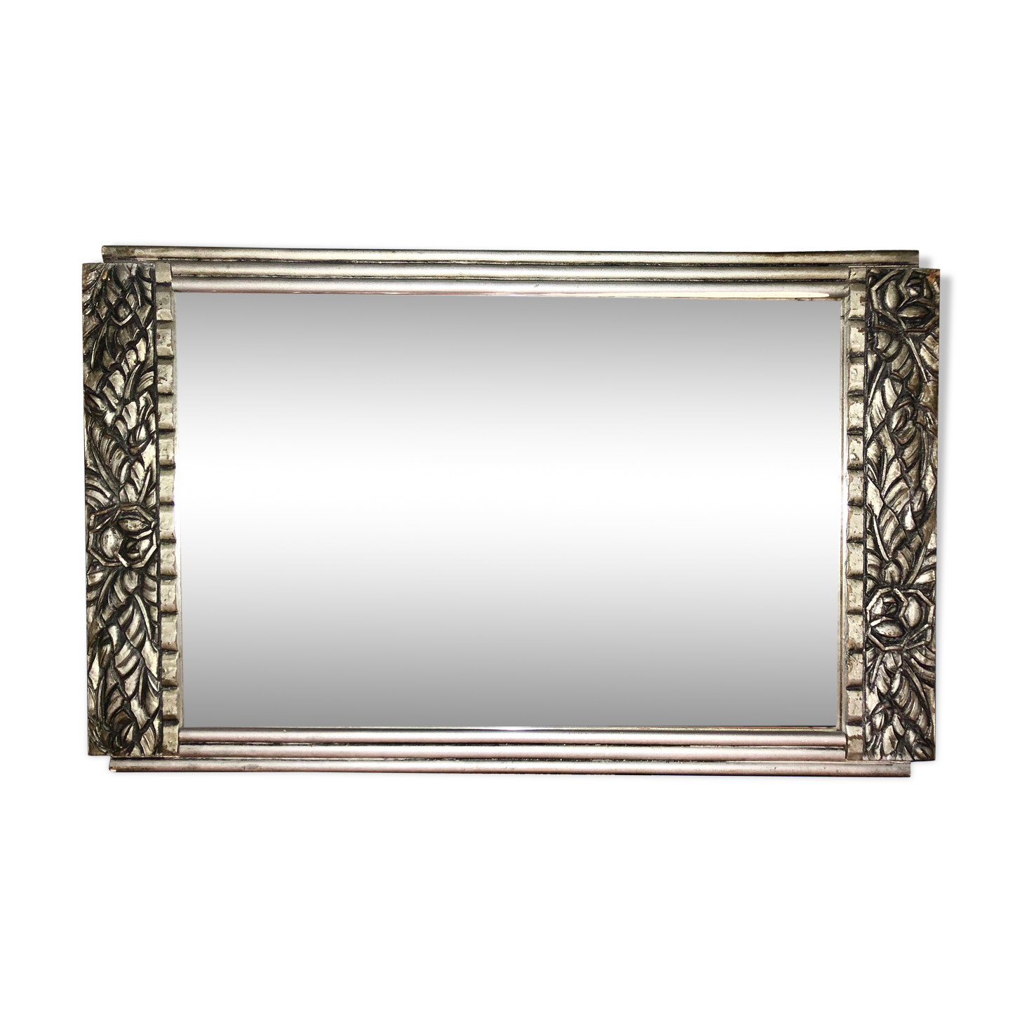 Art Deco mirror in carved wood 28x45cm