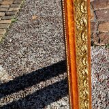 Authentic original Italian fireplace mirror, frame and pediment.