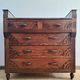 Art Deco commode with marble top, vintage antique furniture.