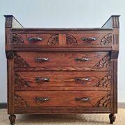 Commode art déco plateau marbre, meuble ancien vintage