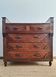 Art Deco commode with marble top, vintage antique furniture.