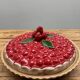 A trompe l’oeil strawberry pie dish