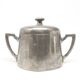 Art Deco sugar bowl, silver-plated brass, Germany, 1920s