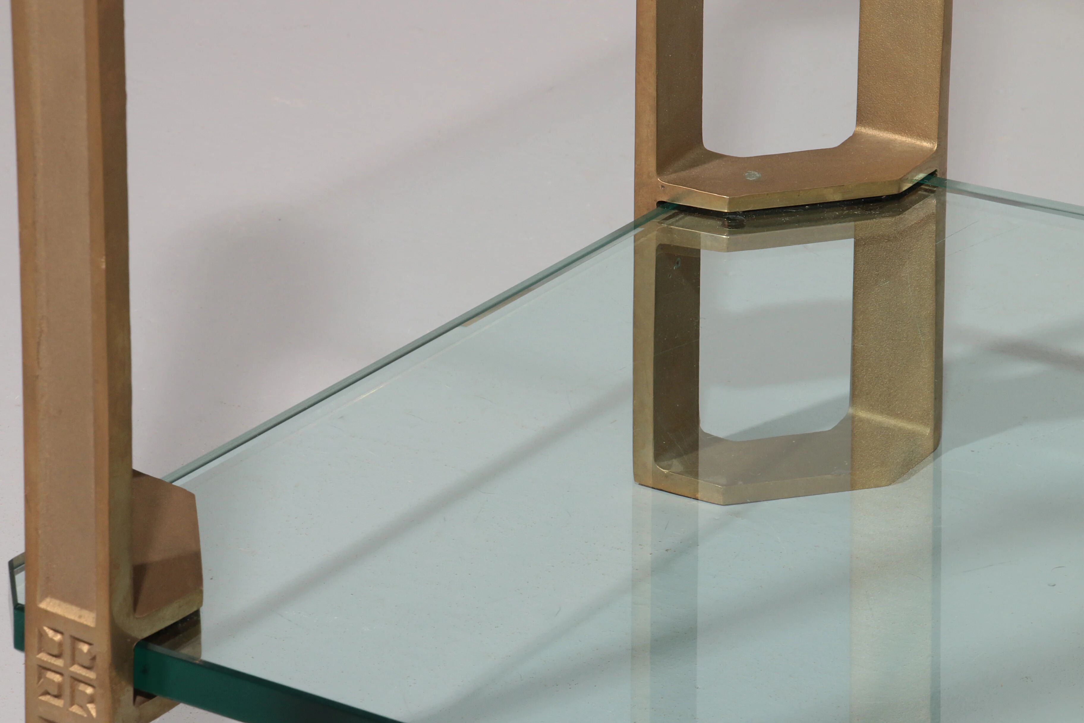 Peter Ghyczy T24 side or coffee table double glass 70s design 40x40x45
