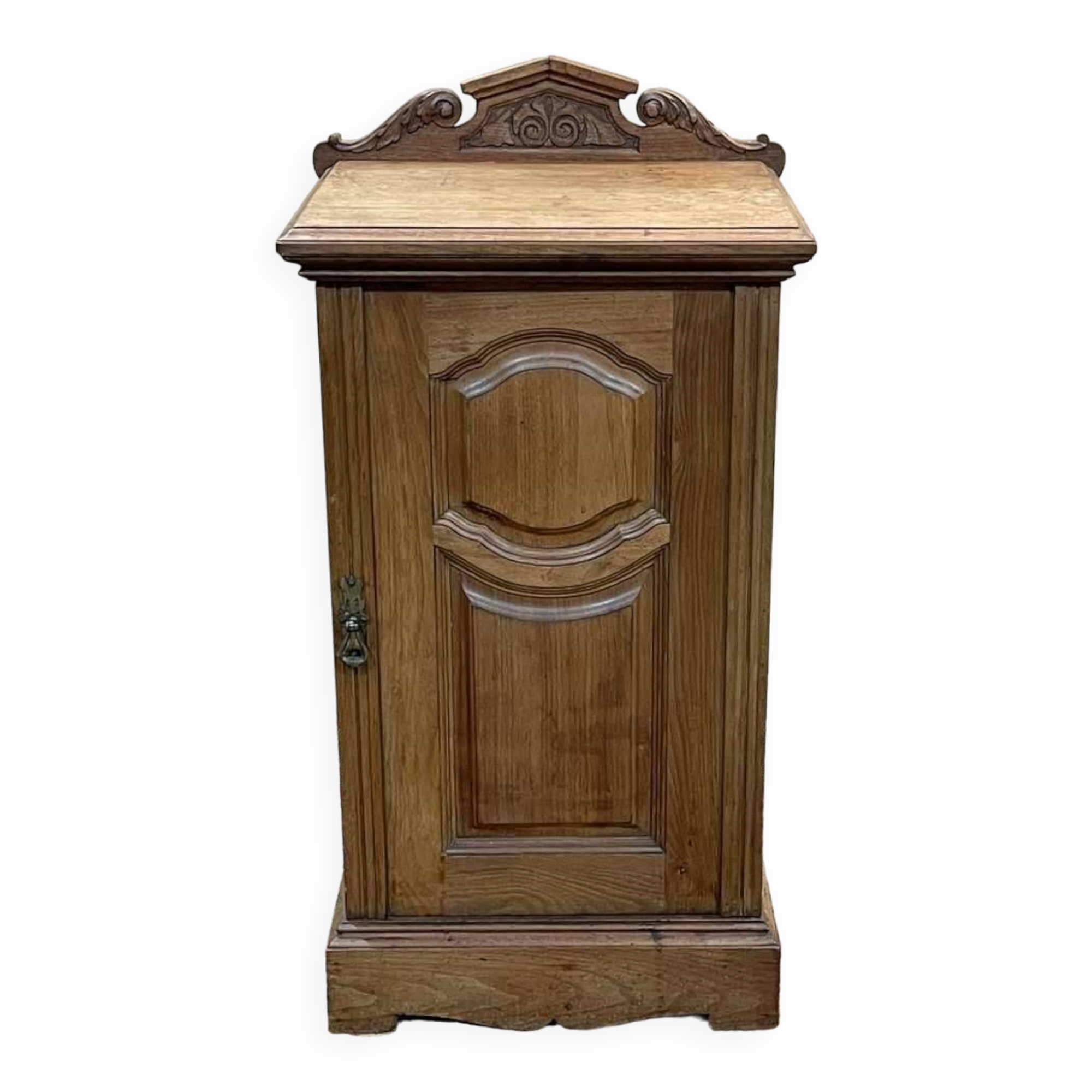 English bedside table in blond mahogany early 20th century - L=45.5cm H=85cm D=37.5cm