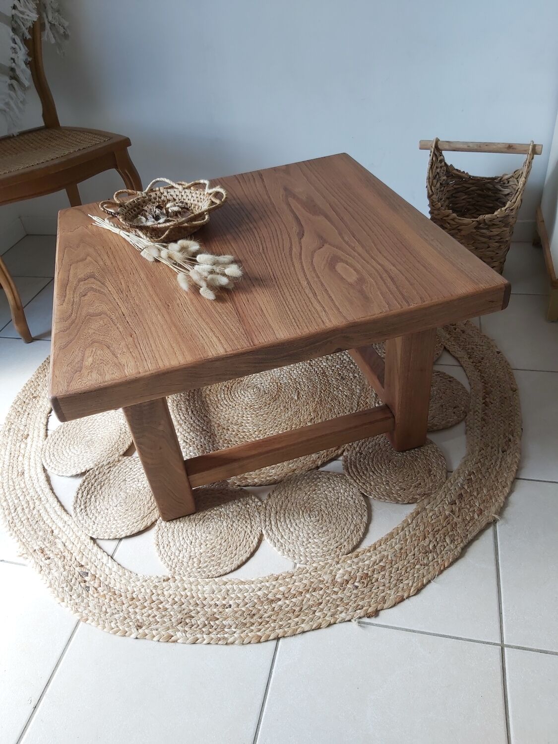 Roxanne raw wood coffee table