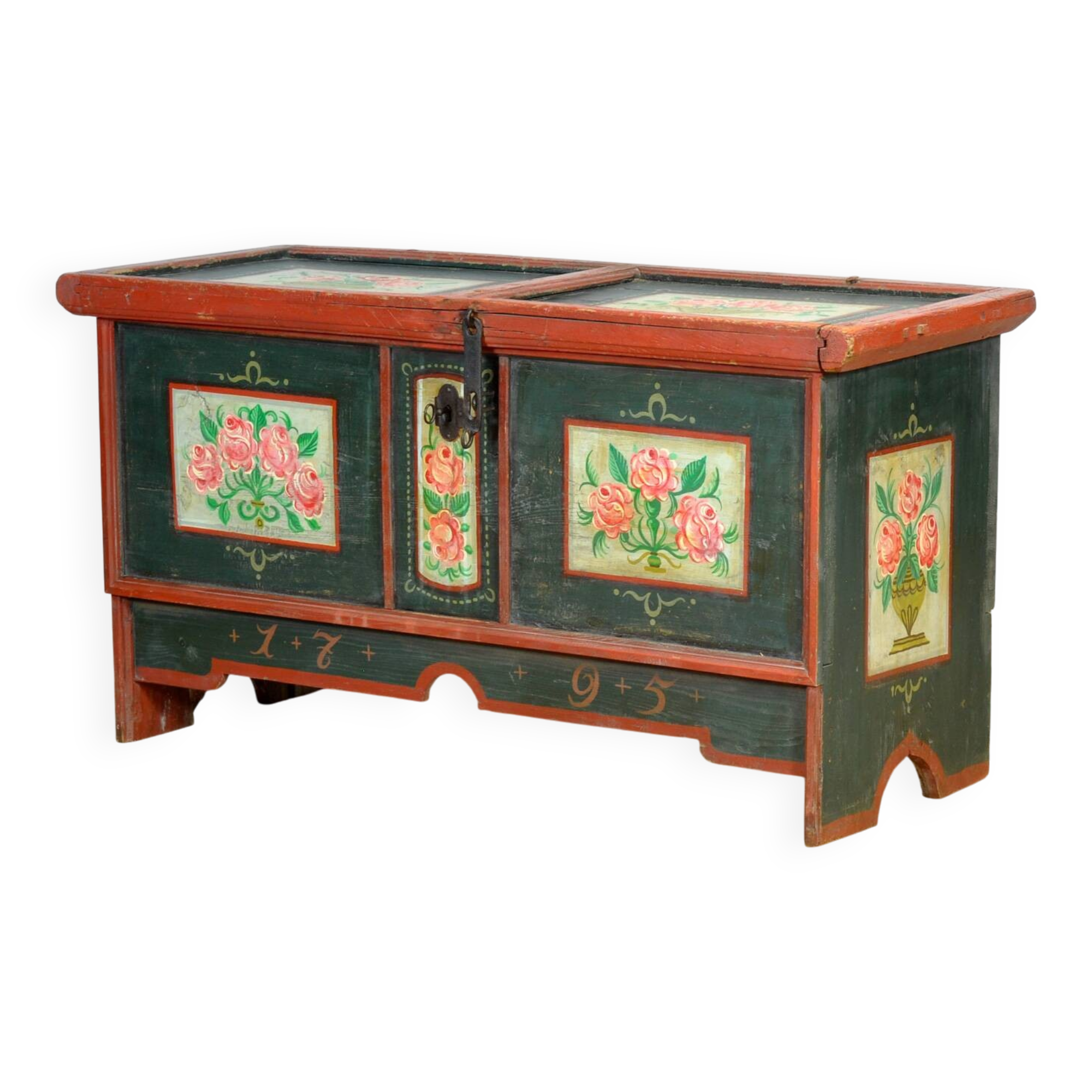 Folk art bridal chest, dated 1795