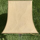Plexiglas and brass lamp with original pagoda-shaped paper lampshade