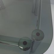 Vintage Italian Space Age square coffee table in smoked glass and chrome metal