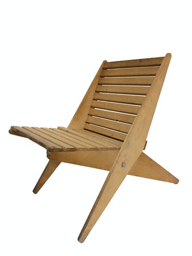 Foldable wooden garden chair from the 70s, Netherlands