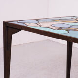 Ceramic mosaic tile coffee table with bird motif, 1970s