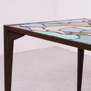Ceramic mosaic tile coffee table with bird motif, 1970s