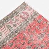7x9 Turkish Soft Red Bordered Rug, 220x272 Cm