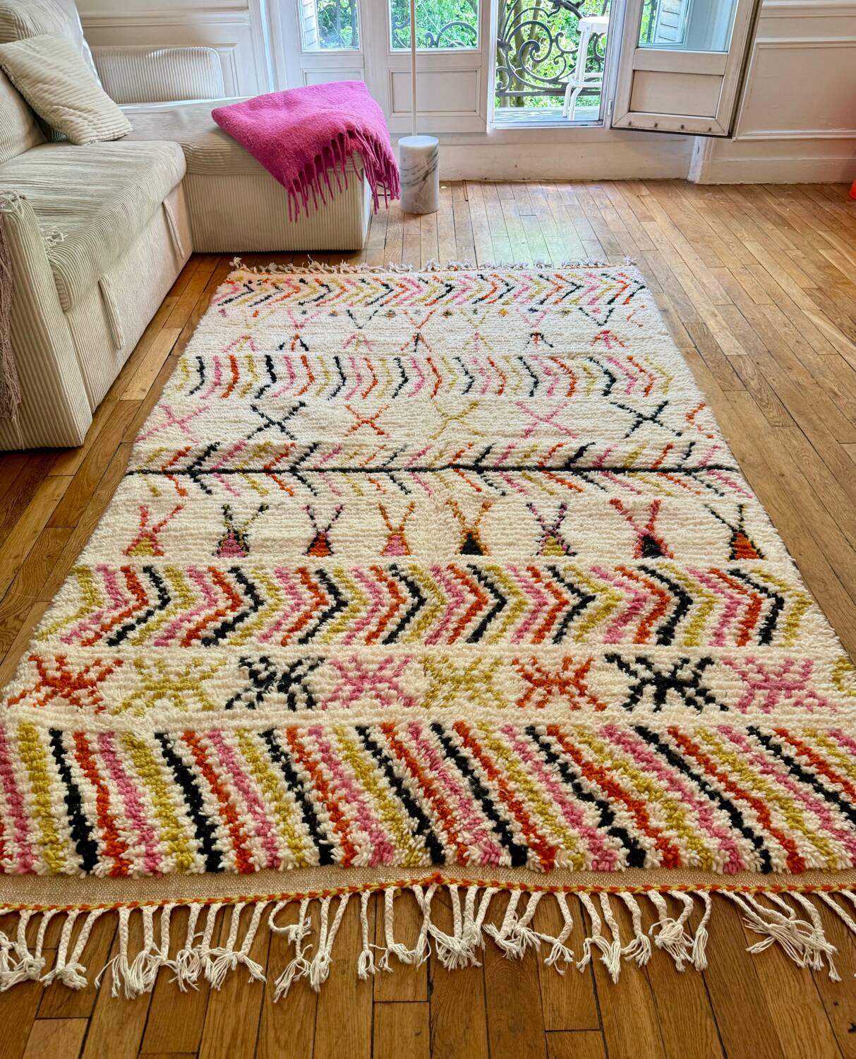 100% wool Berber rug Beni Ouarain 153 x 244