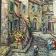 Oil on canvas "Grimaud Village" by HL