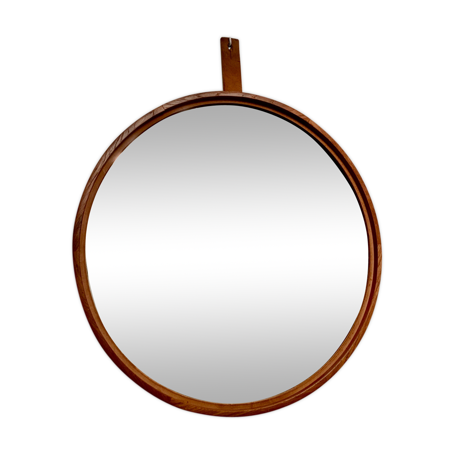 Round Teak Mirror,  Luxus, Sweden, 1960s 45cm
