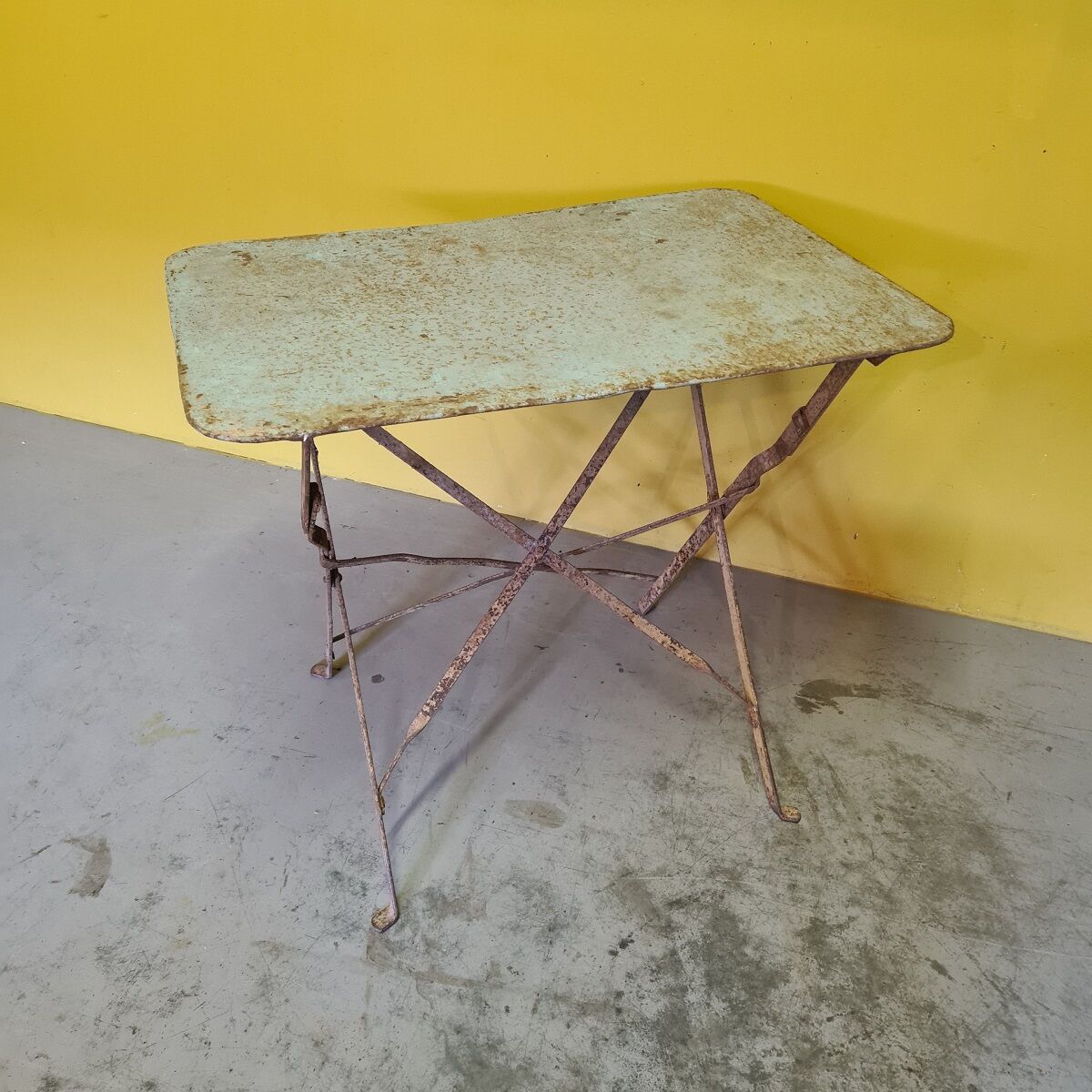 Old French Metal Bistro Garden Table, From The Early 1900s.