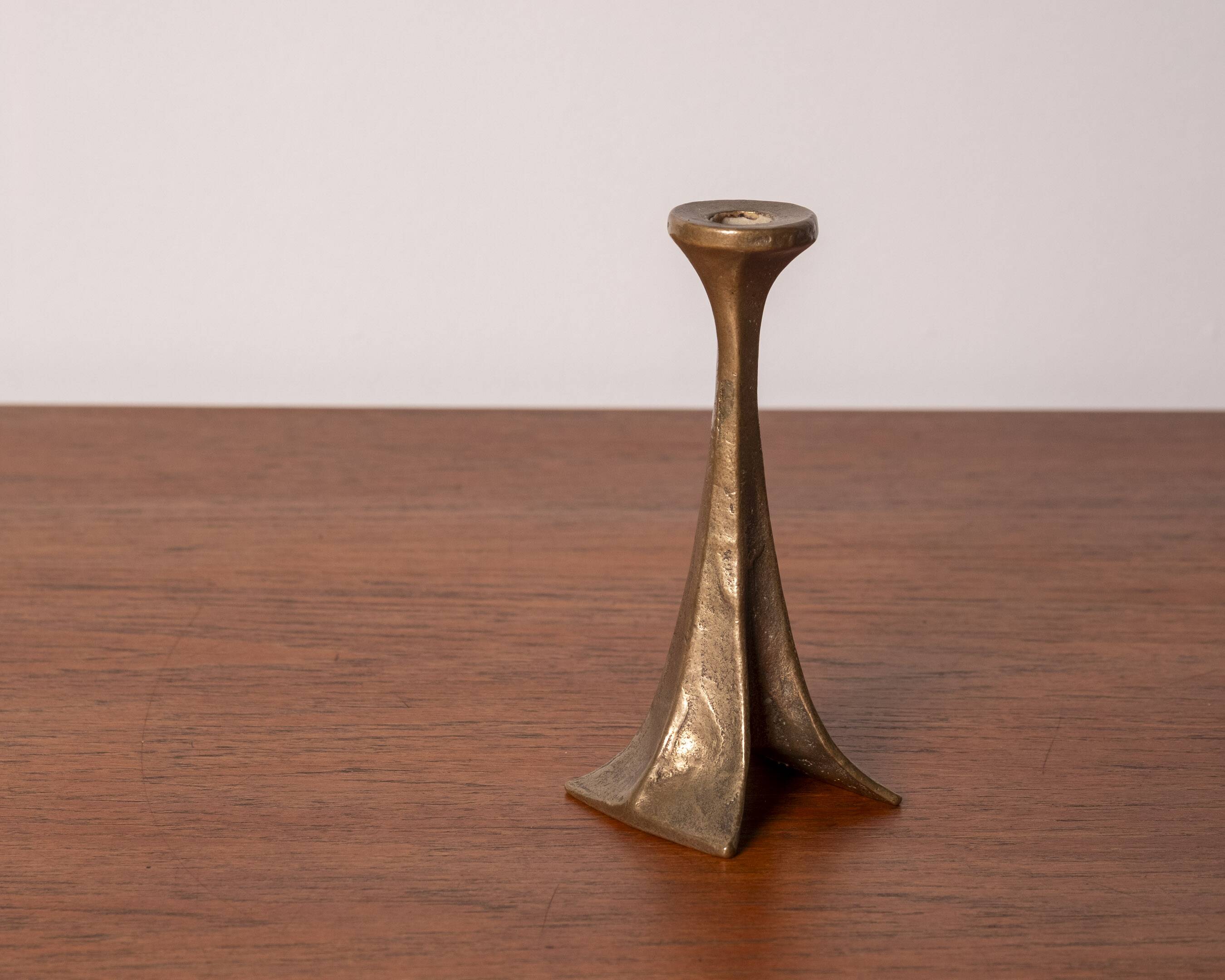 Michael Harjes Brutalist Candlestick in Bronze 1970s Germany