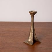 Brutalist bronze candlestick by Michael Harjes, 1970s, Germany.