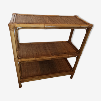 Étagère commode en rotin vintage