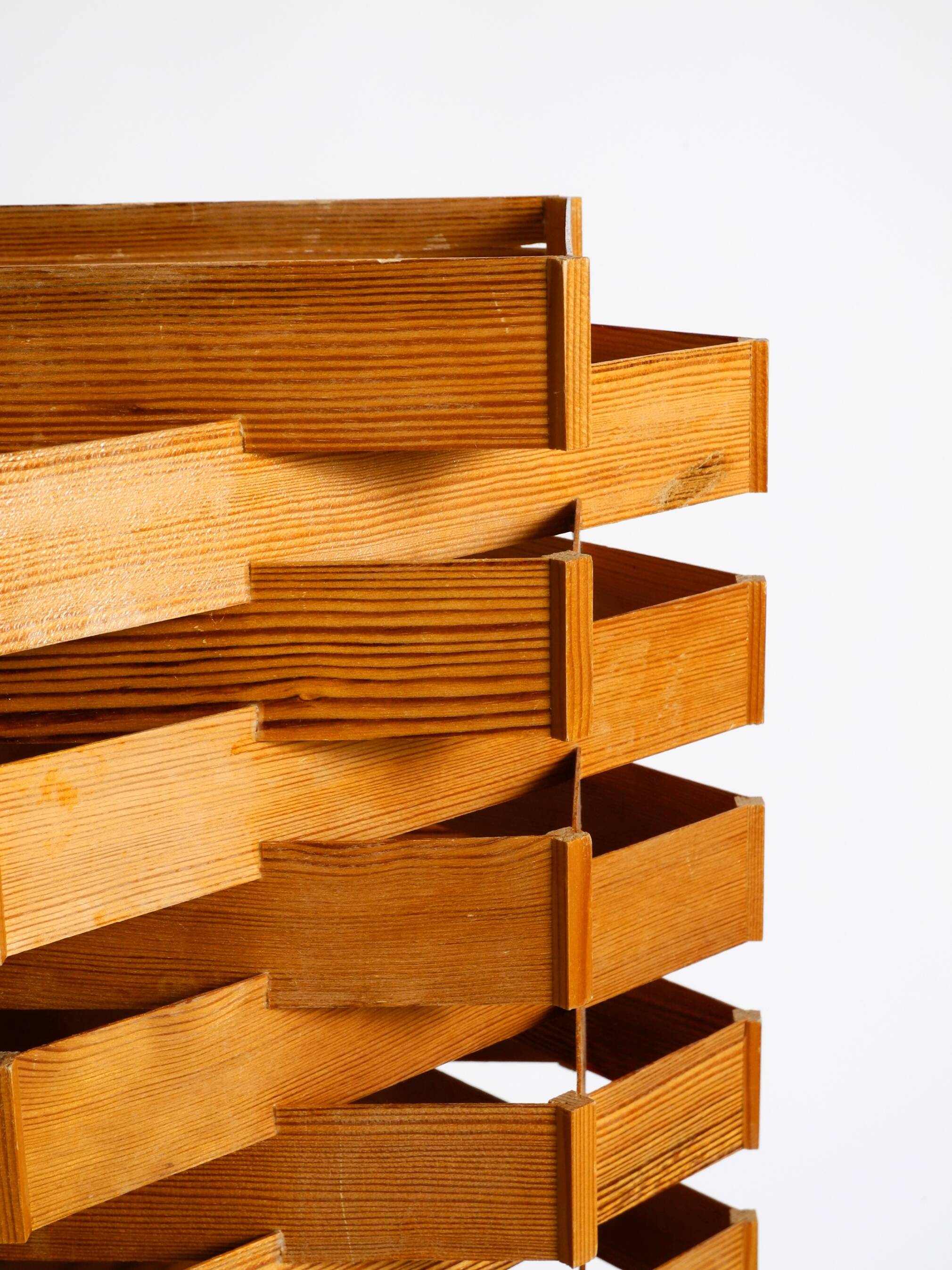 Large, Rare 1960s Pine Veneer Floor or Table Lamp — Scandinavian Production