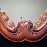 Miroir sculpté en chêne avec feuilles de laurier doré, début 19ème siècle