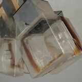 Lustre 1970 design verre et inox