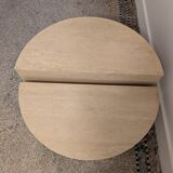 Table basse ronde en travertin par Up & Up, Italie 1970