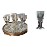 6 Baccarat glasses Funel shaped late 19th - early 20th century 