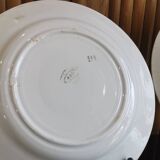 4 assiettes plates en faïence bleue et blanche de K&G Lunéville, modèle Blida