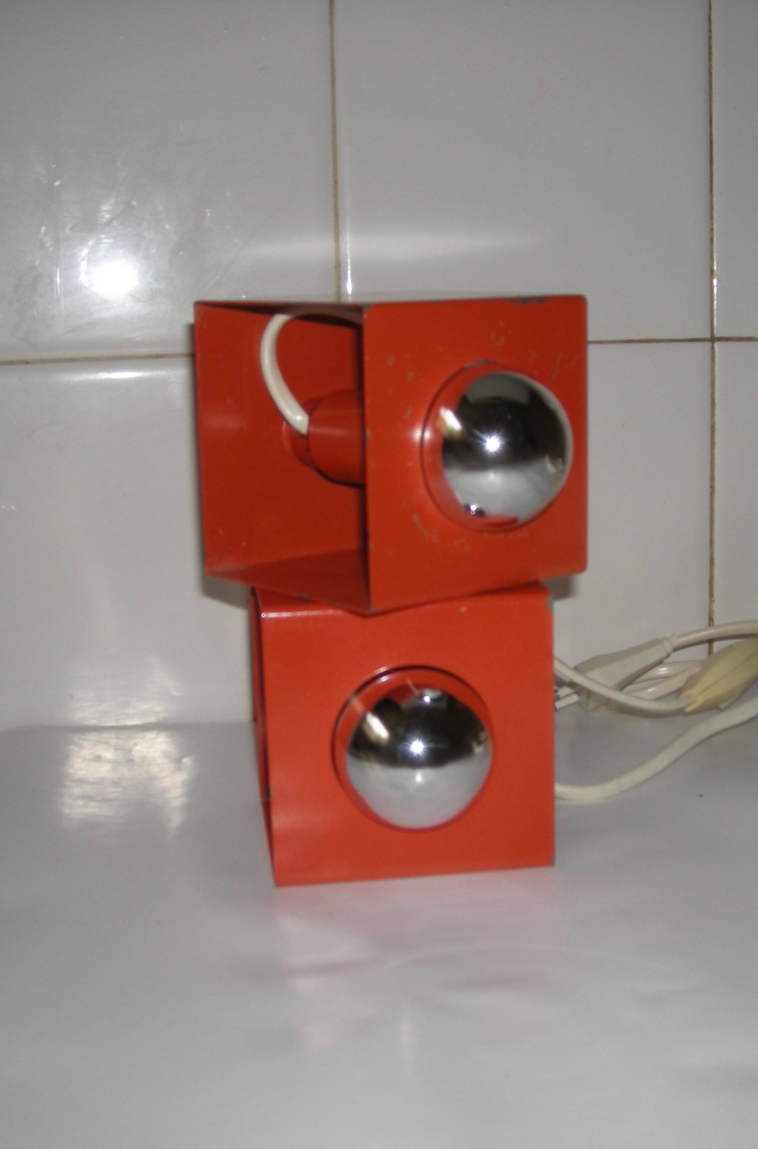 Pair of Orange Lamps from the 70s